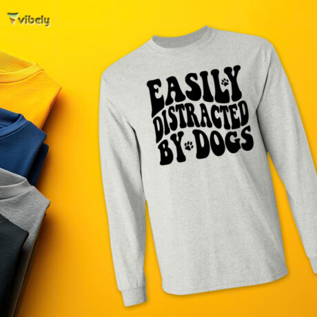 Easily Distracted By Dogs Men’s Long Sleeve