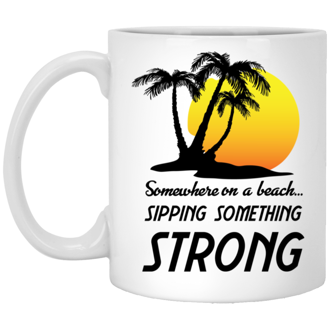 1005-9786-105882517 Somewhere On A Beach 11oz White Mug