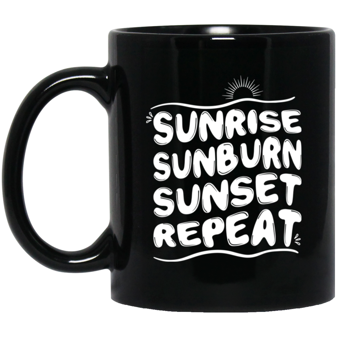 1065-10181-105883424 Sunrise Sunburn Sunset 11oz Black Mug
