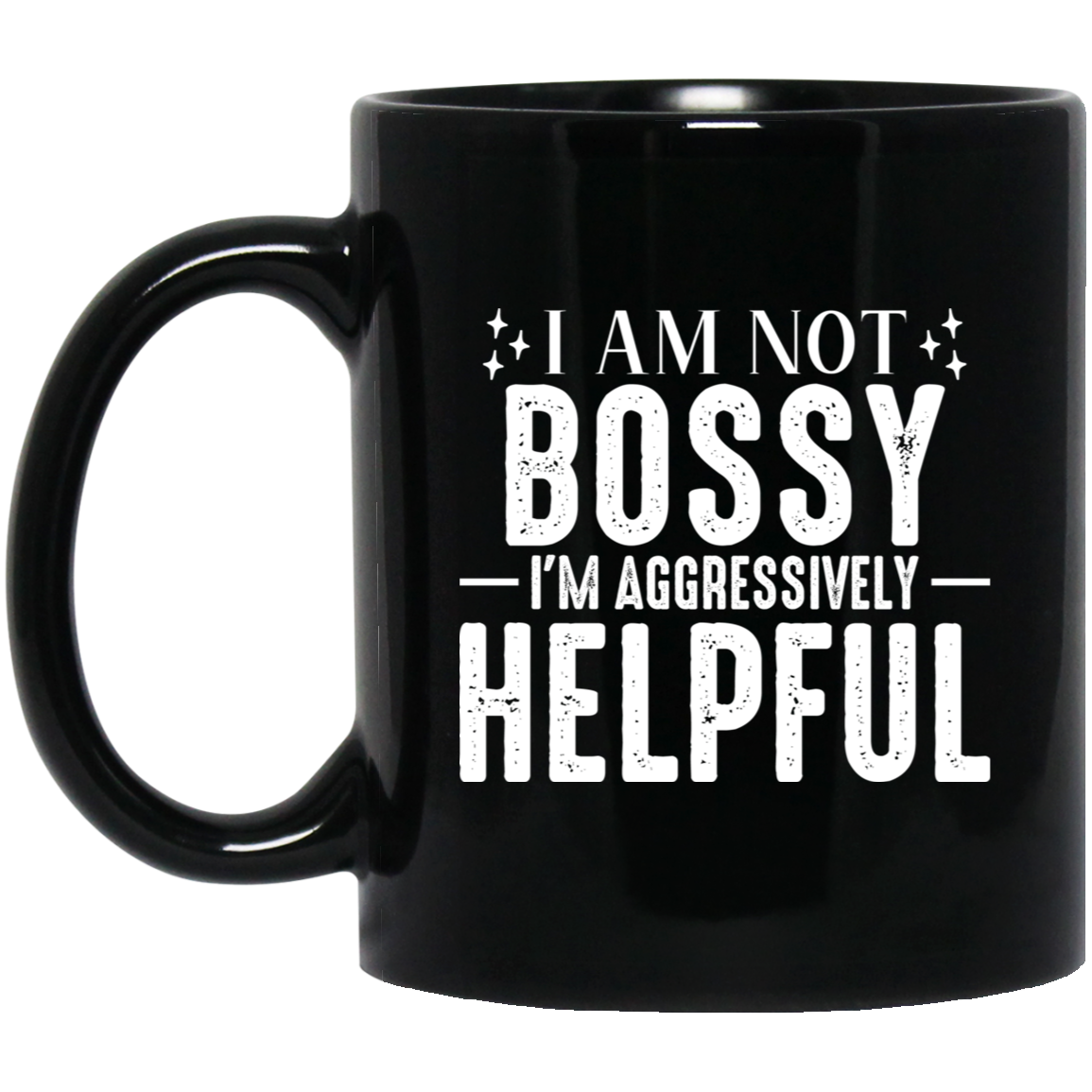 1065-10181-105883422 I am Not Bossy 11oz Black Mug