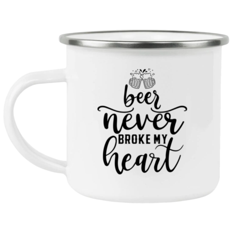 Beer Never Broke My Heart Enamel Mug
