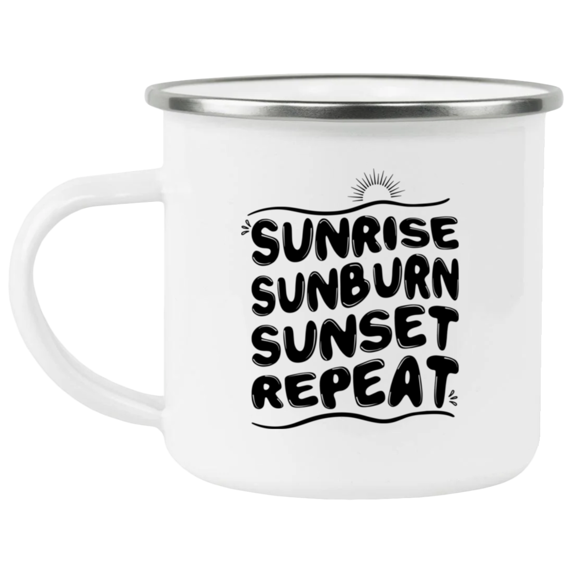 1458-15130-105883621 Sunrise Sunburn Sunset Enamel Mug