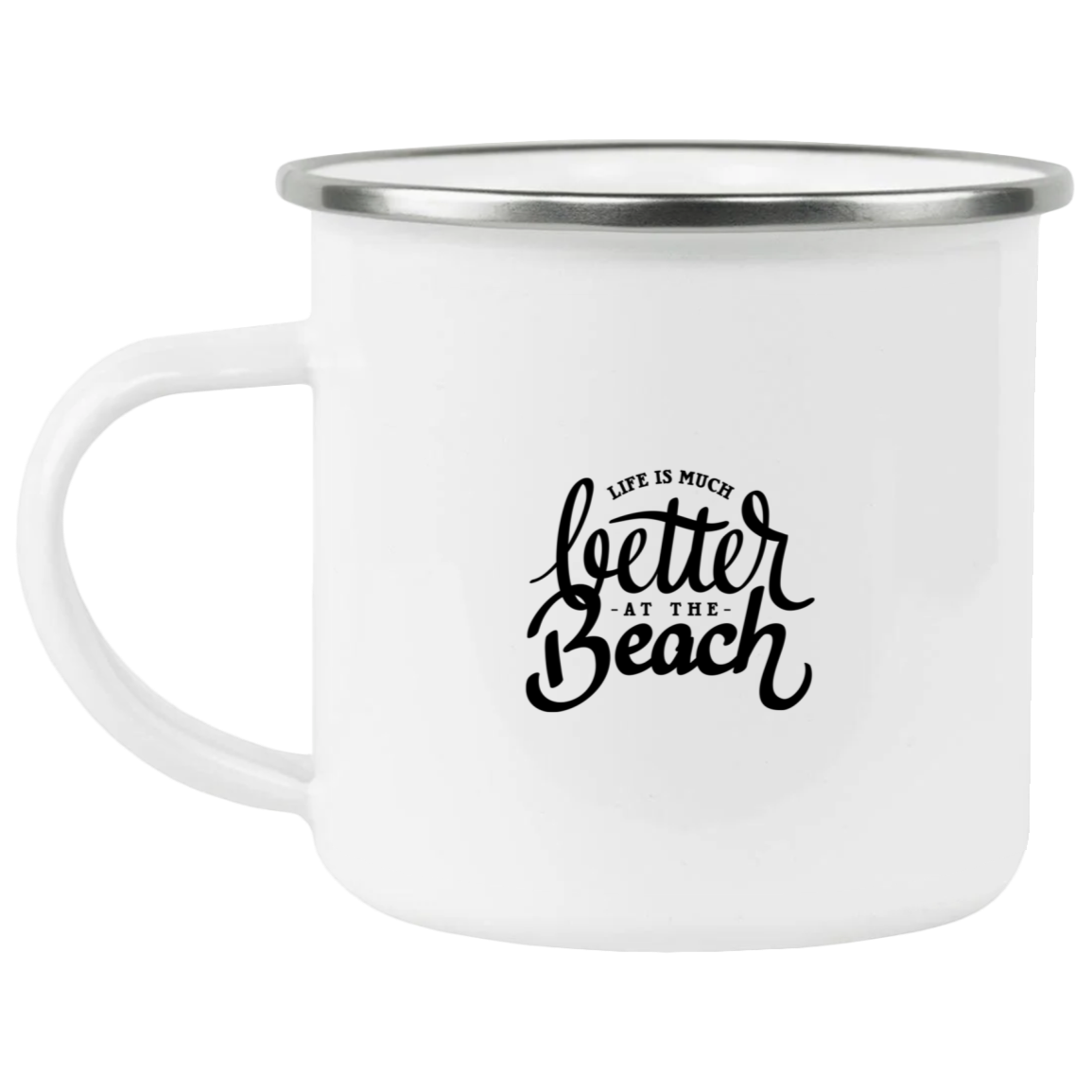 1458-15130-105944257 Better At The Beach Enamel Mug