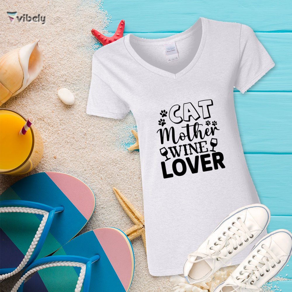 Cat Mother Wine Lover T-Shirt