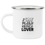 Cat Mother Wine Lover Enamel Mug