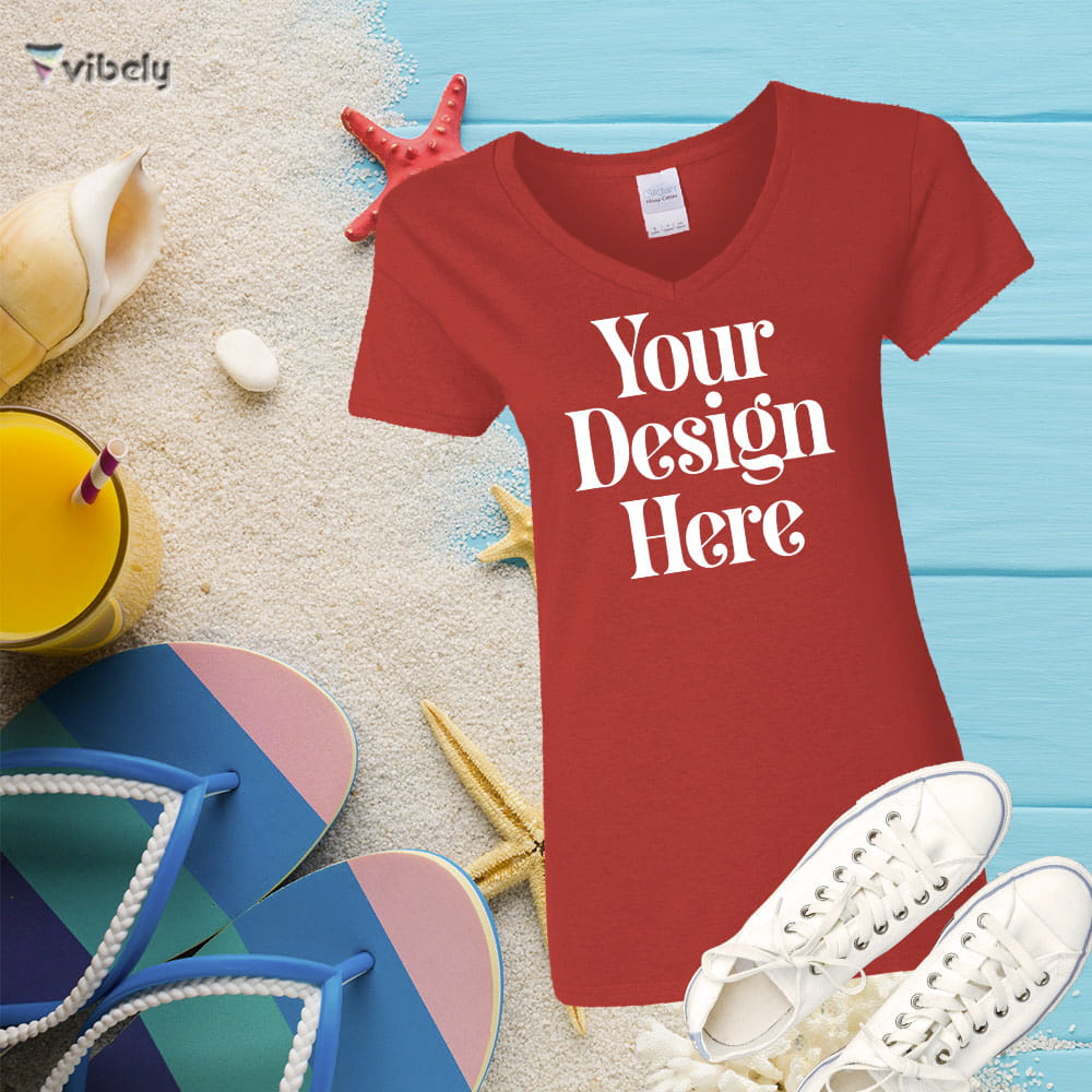 Customizable Women’s V-Neck T-Shirt